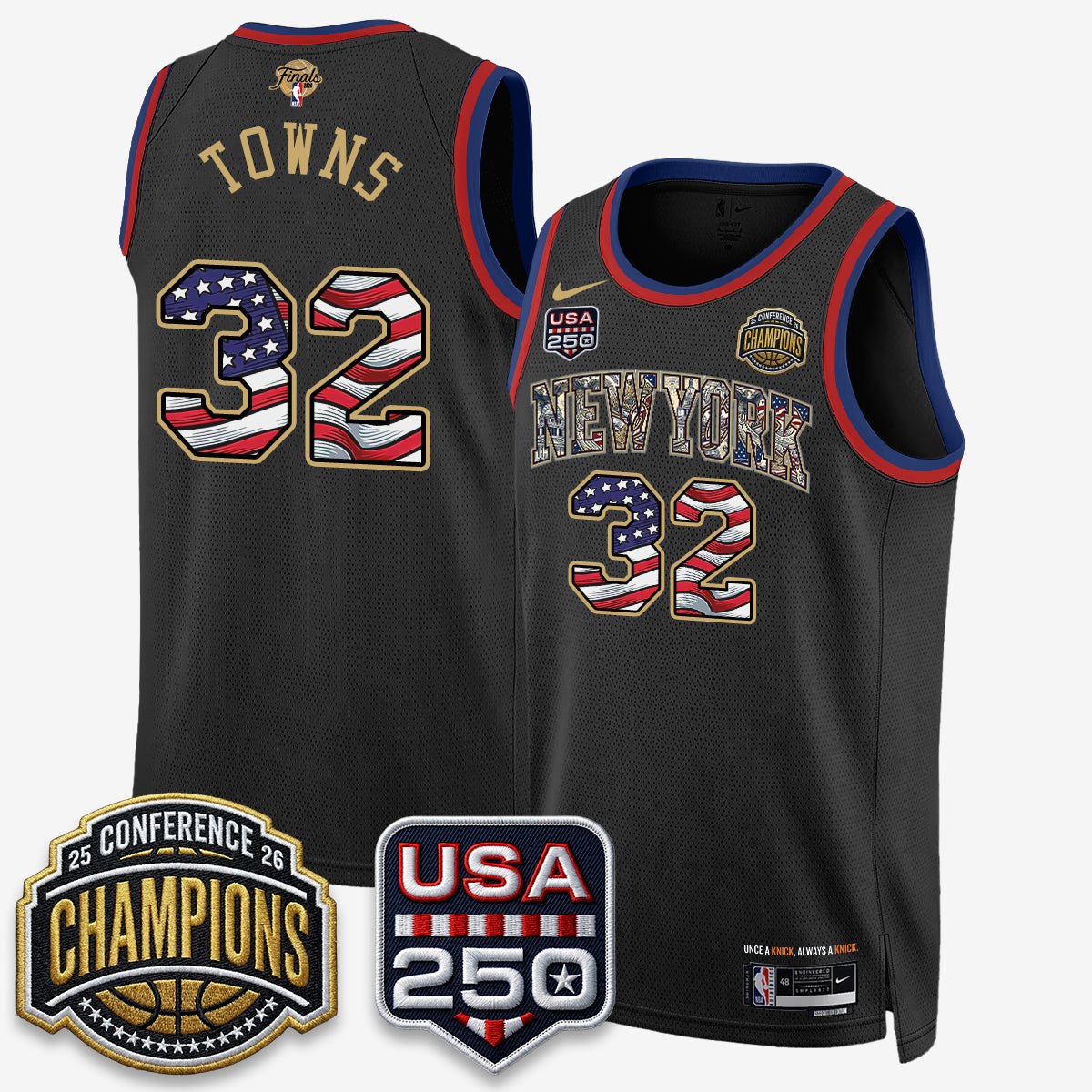 NYK 2026 NBA Eastern Conference Champions x Fourth of July Vapor Jersey - Stitched - image 12