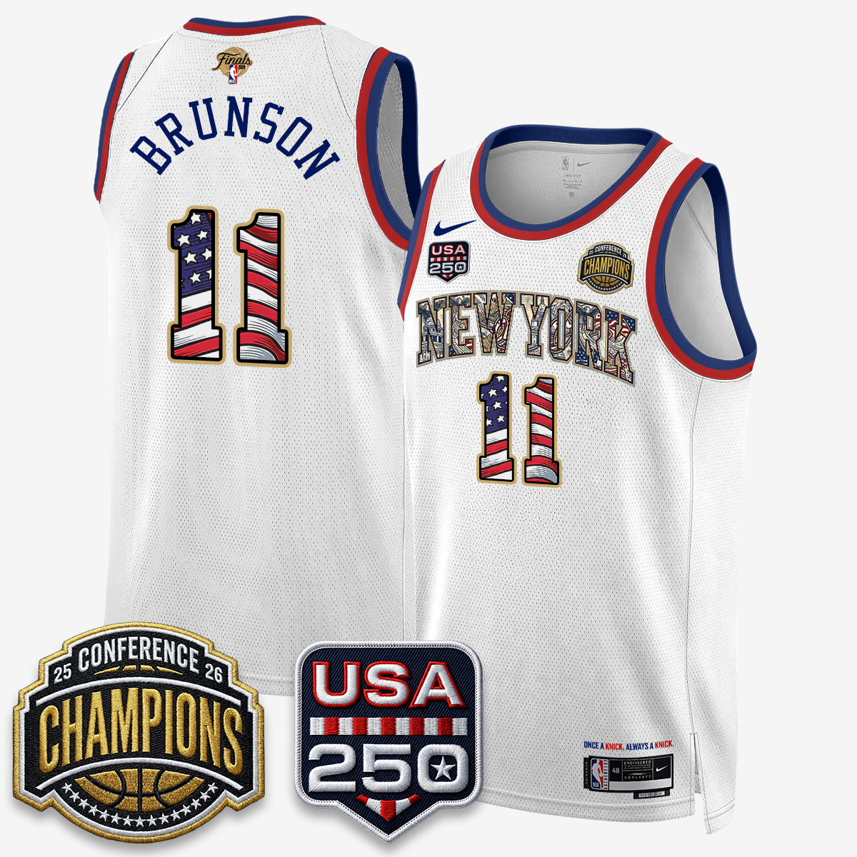 NYK 2026 NBA Eastern Conference Champions x Fourth of July Vapor Jersey - Stitched - image 1