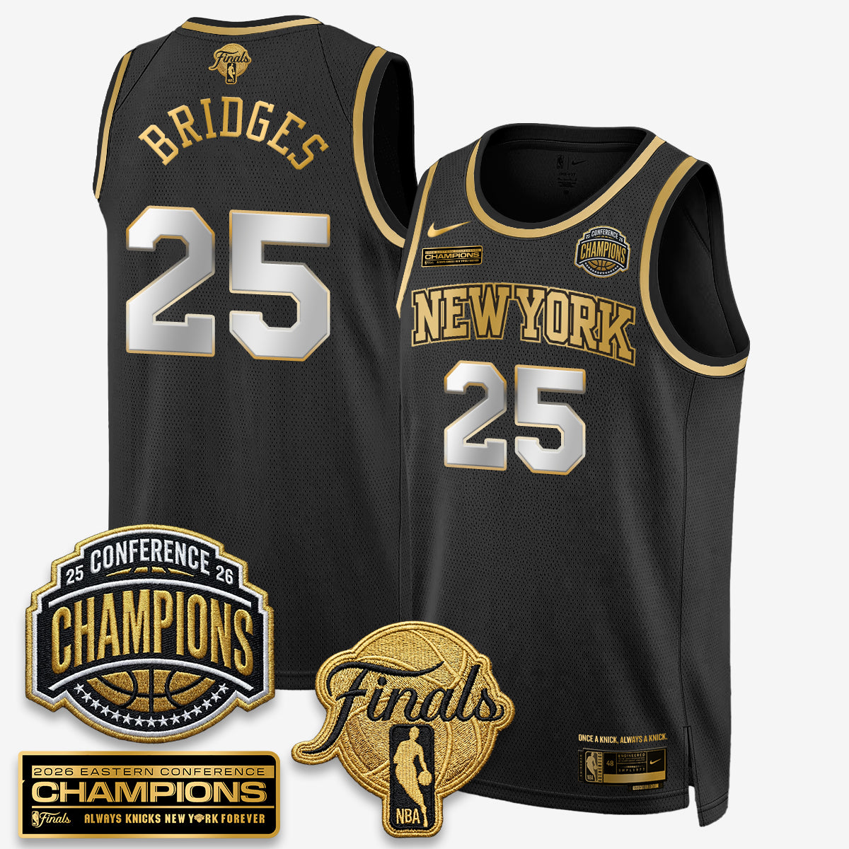 NYK 2026 NBA Eastern Conference Champions White Gold Edition Jersey - Stitched - image 13