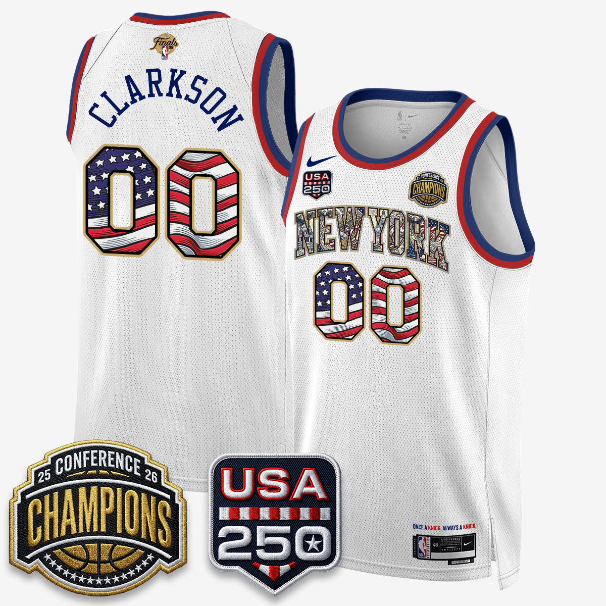 NYK 2026 NBA Eastern Conference Champions x Fourth of July Vapor Jersey - Stitched - image 8