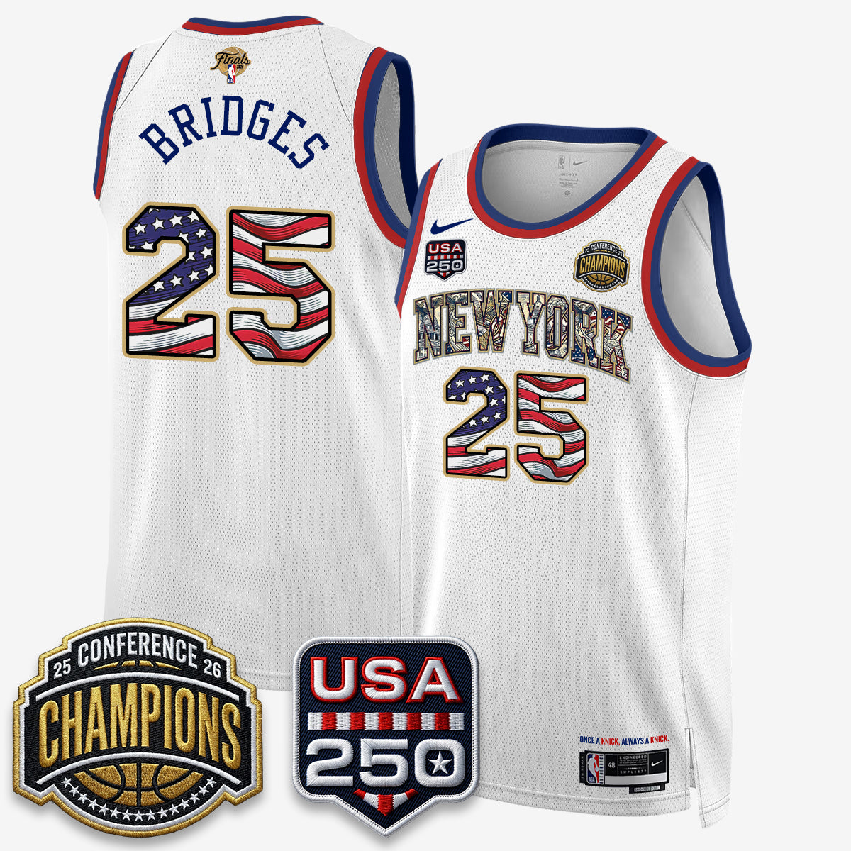 NYK 2026 NBA Eastern Conference Champions x Fourth of July Vapor Jersey - Stitched - image 4