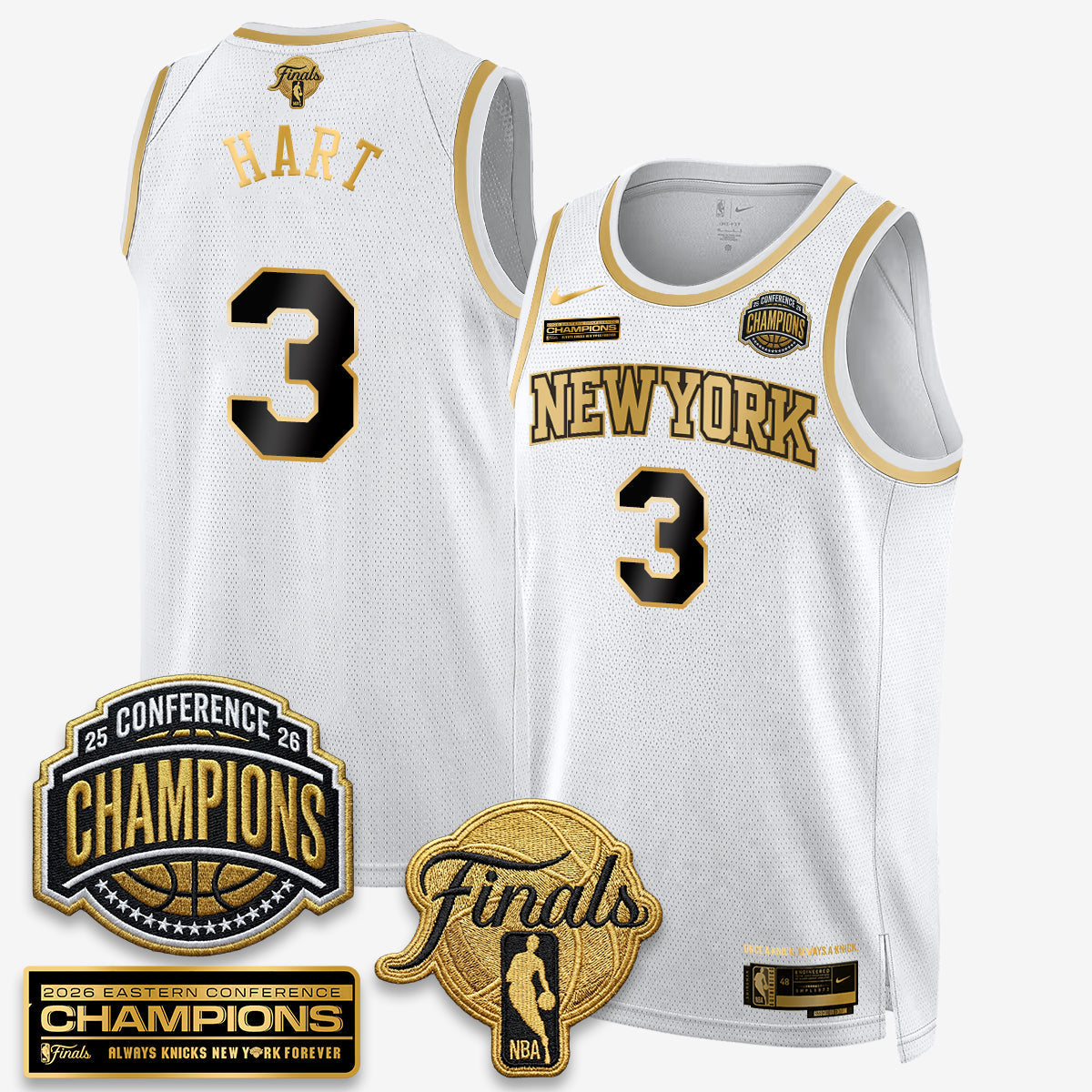 NYK 2026 NBA Eastern Conference Champions White Gold Edition Jersey - Stitched - image 5