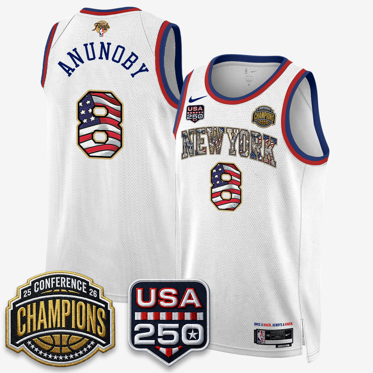 NYK 2026 NBA Eastern Conference Champions x Fourth of July Vapor Jersey - Stitched - image 3