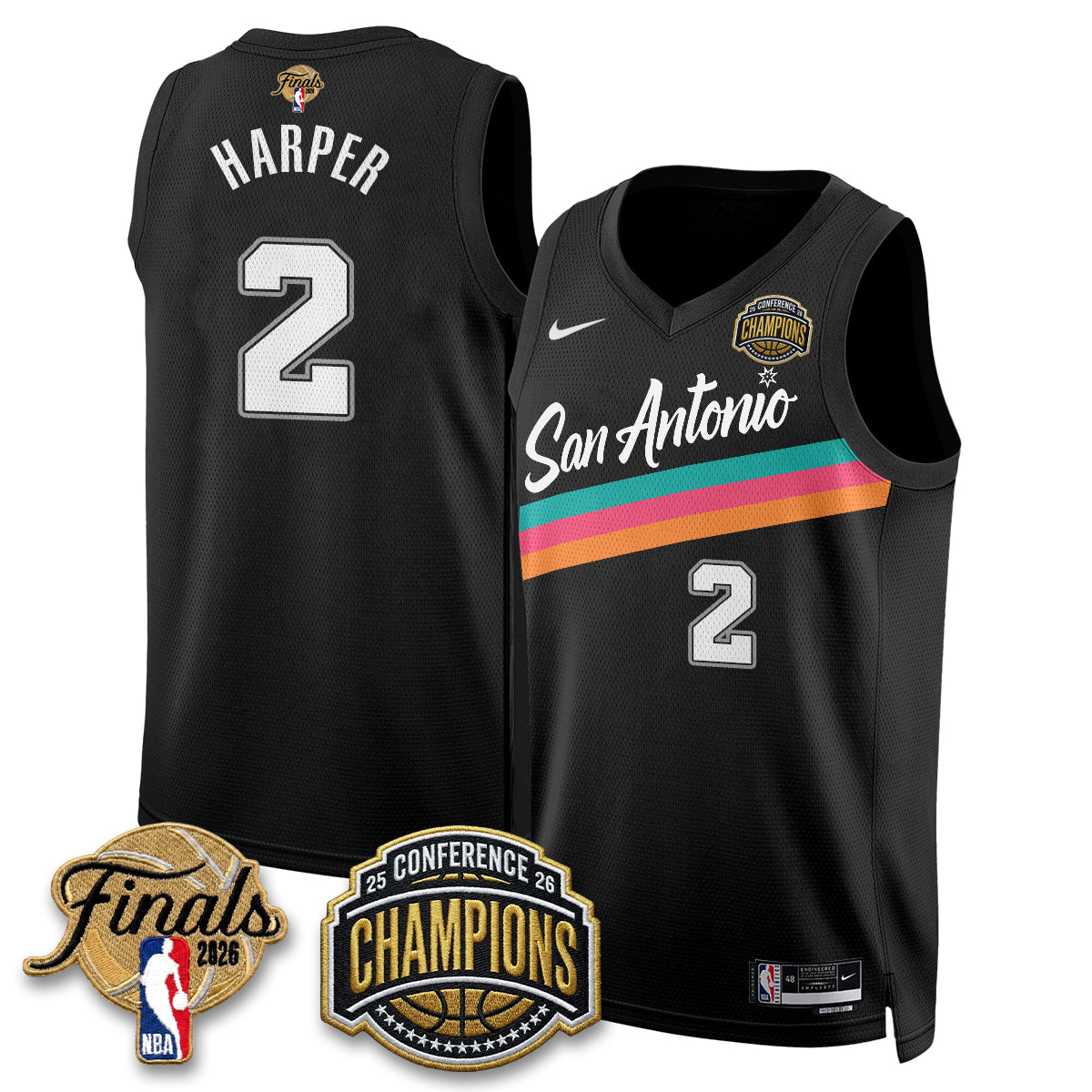 SAS 2026 NBA Western Conference Champions Vapor City Edition Jersey - Stitched - image 15