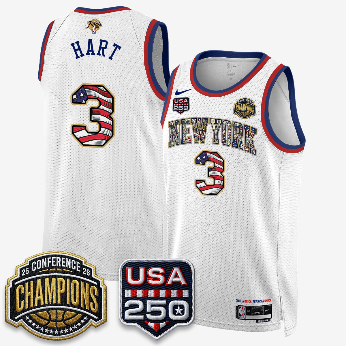 NYK 2026 NBA Eastern Conference Champions x Fourth of July Vapor Jersey - Stitched - image 5
