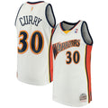 Men's Stephen Curry Golden State Warriors White 2009-2010 Hardwood Classics Mitchell & Ness Swingman Jersey - image 1