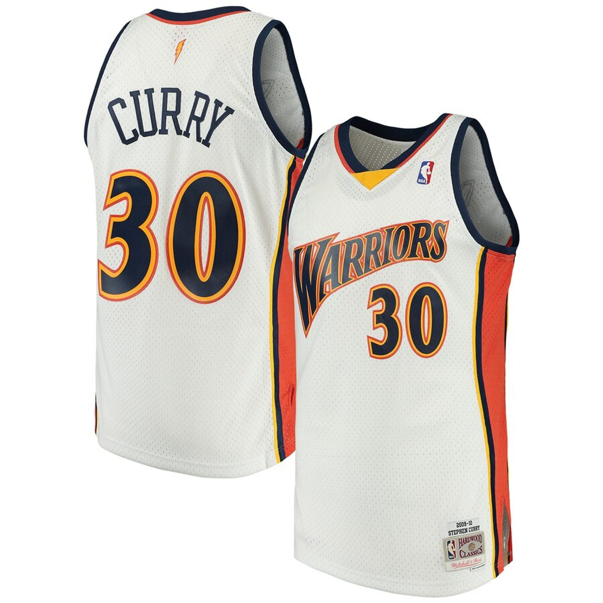 Men's Stephen Curry Golden State Warriors White 2009-2010 Hardwood Classics Mitchell & Ness Swingman Jersey - image 1
