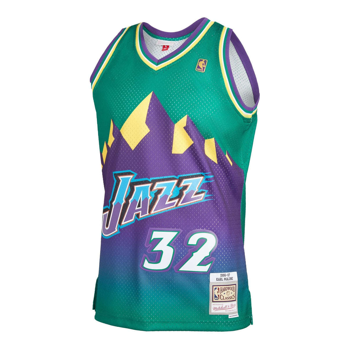 Men's Mitchell & Ness Karl Malone Green Utah Jazz 1996-97 Hardwood Classics Reload 2.0 Swingman Jersey - image 2