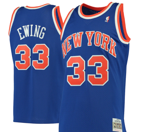 New York Knicks Patrick Ewing Blue 1991-92 Hardwood Classics Swingman Jersey - image 1