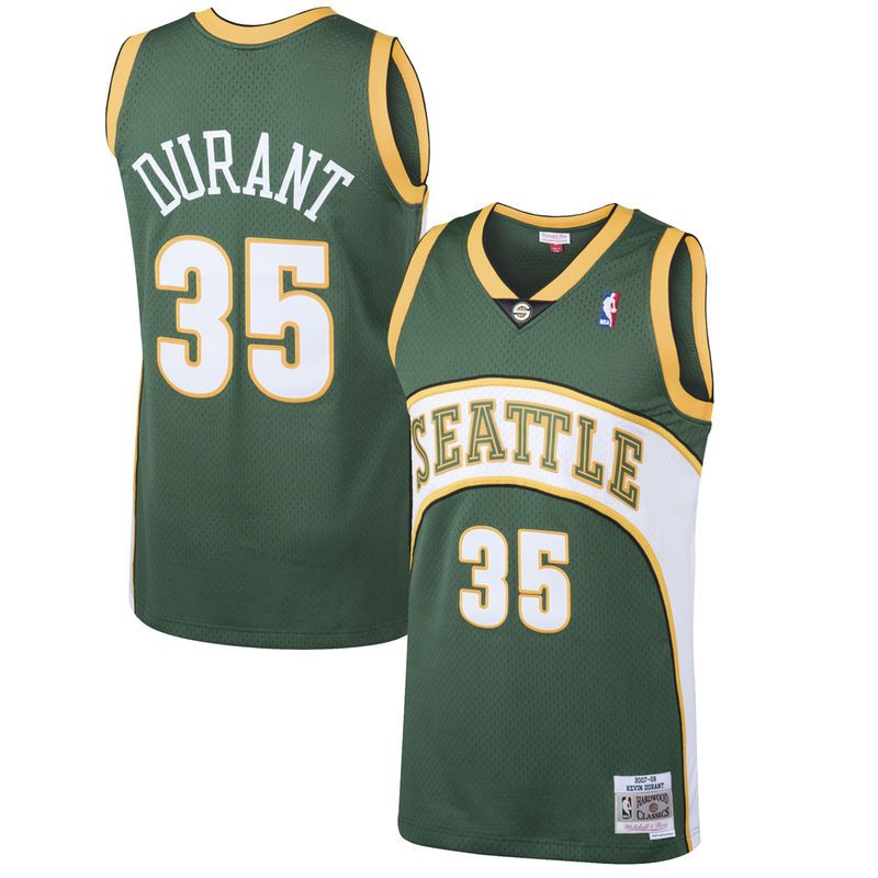Seattle Supersonics Kevin Durant Green 2007-08 Hardwood Classics Swingman Jersey - image 1