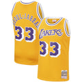 Men's Los Angeles Lakers Kareem Abdul-Jabbar Mitchell & Ness Gold 1984-85 Hardwood Classics Swingman Jersey - image 1