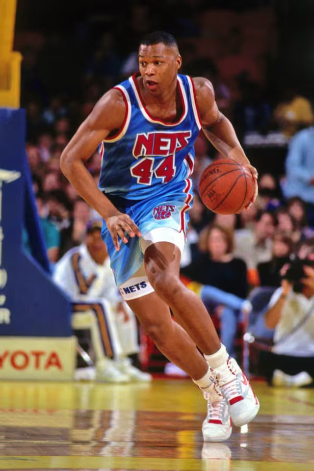 Men's Derrick Coleman New Jersey Nets Mitchell & Ness 1990-91 Hardwood Classics Swingman Jersey - Blue - image 6