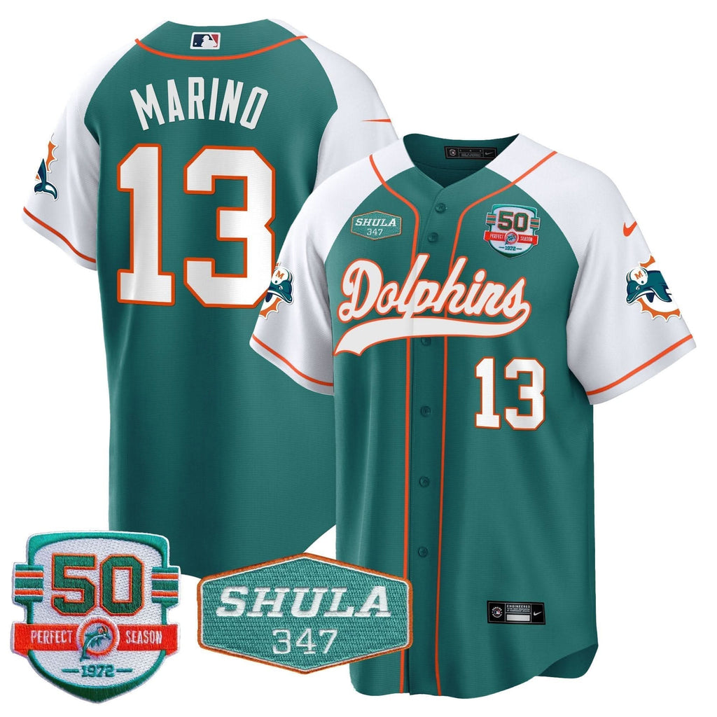 MIA 50th & Don Shula 347 Memorial Patch Baseball Jersey - All Stitched - image 53