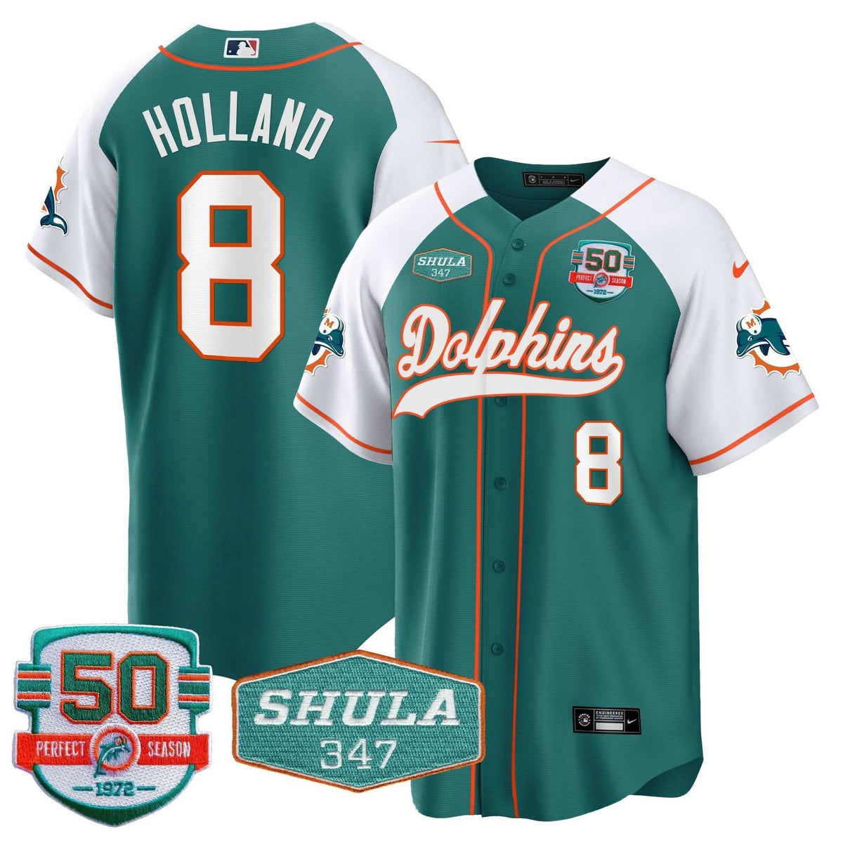 MIA 50th & Don Shula 347 Memorial Patch Baseball Jersey - All Stitched - image 52