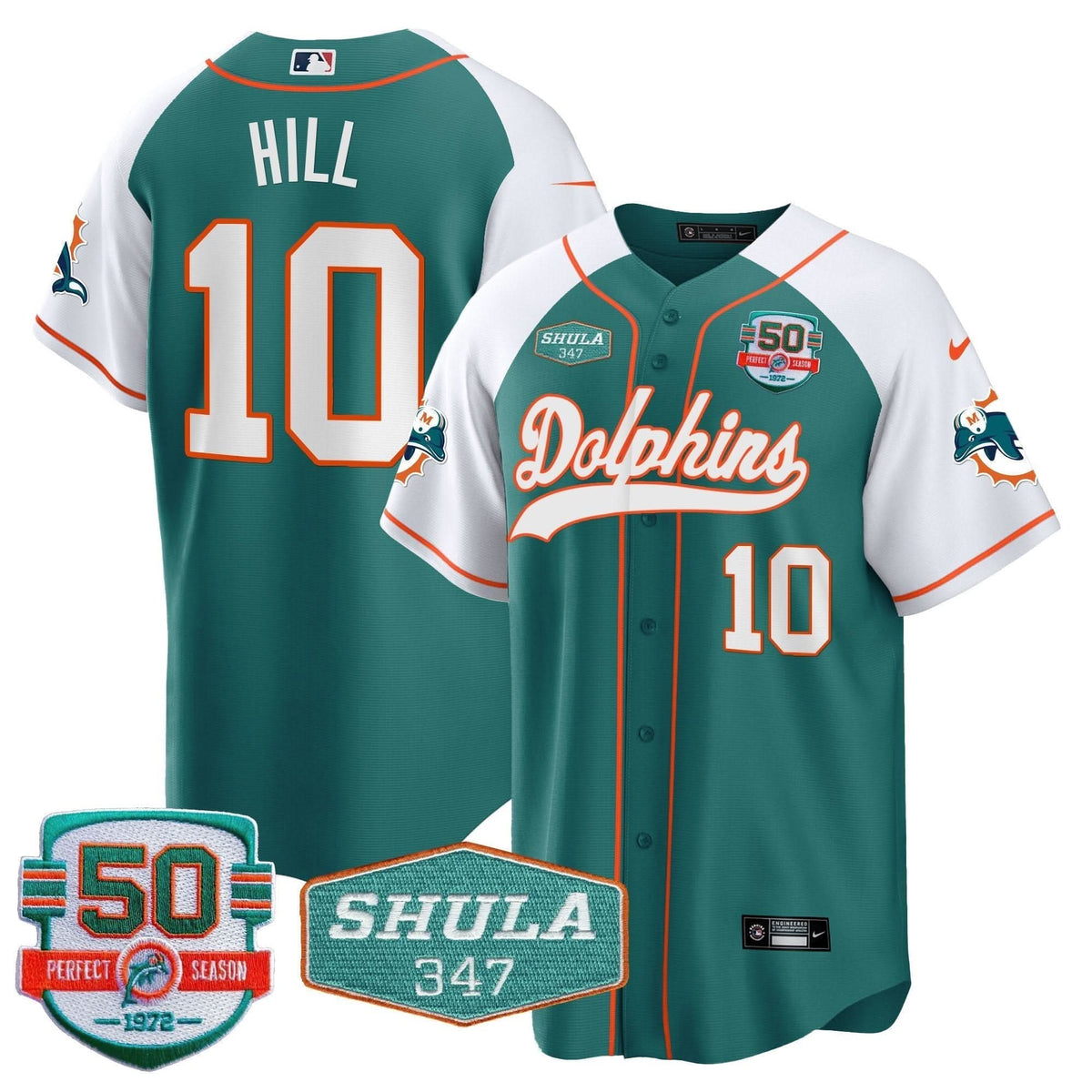 MIA 50th & Don Shula 347 Memorial Patch Baseball Jersey - All Stitched - image 51