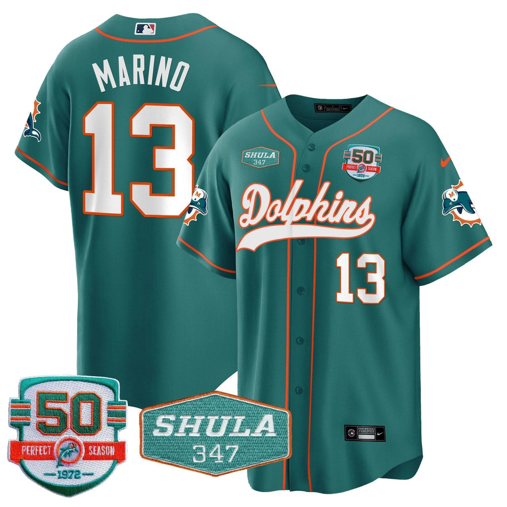 MIA 50th & Don Shula 347 Memorial Patch Baseball Jersey - All Stitched - image 62