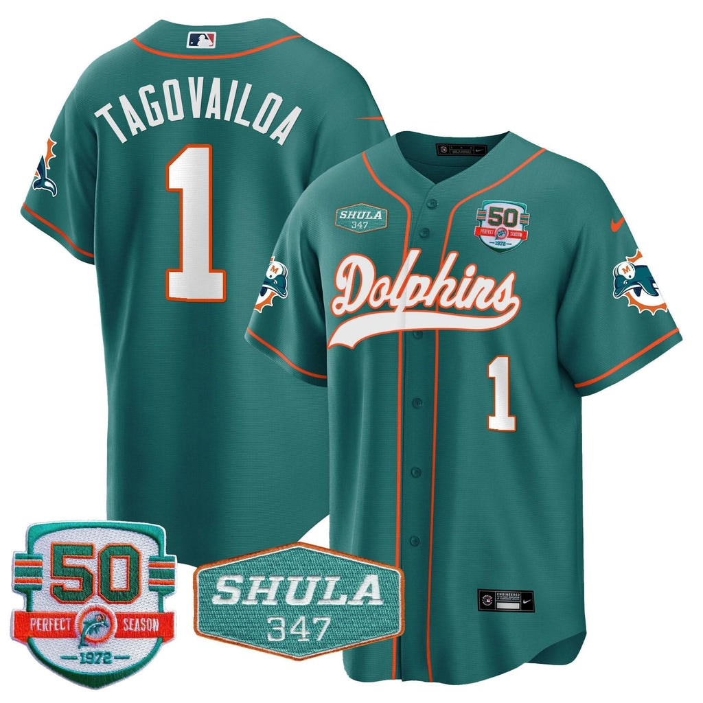 MIA 50th & Don Shula 347 Memorial Patch Baseball Jersey - All Stitched - image 57