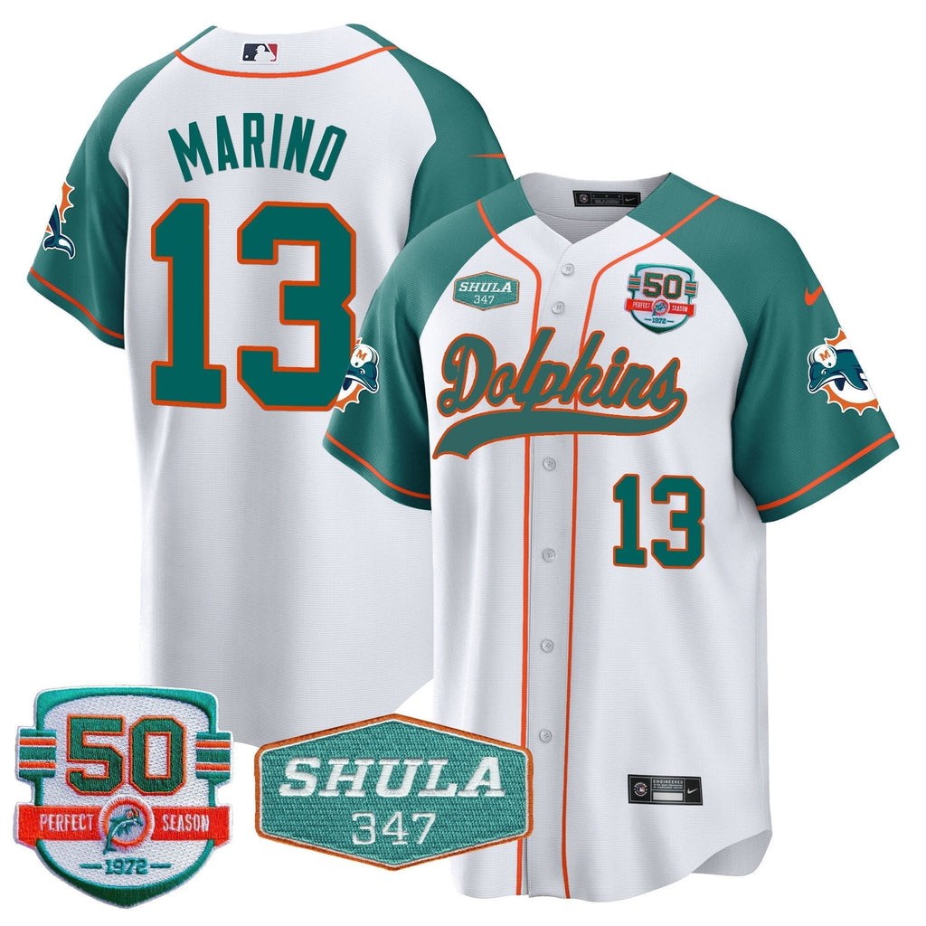 MIA 50th & Don Shula 347 Memorial Patch Baseball Jersey - All Stitched - image 47