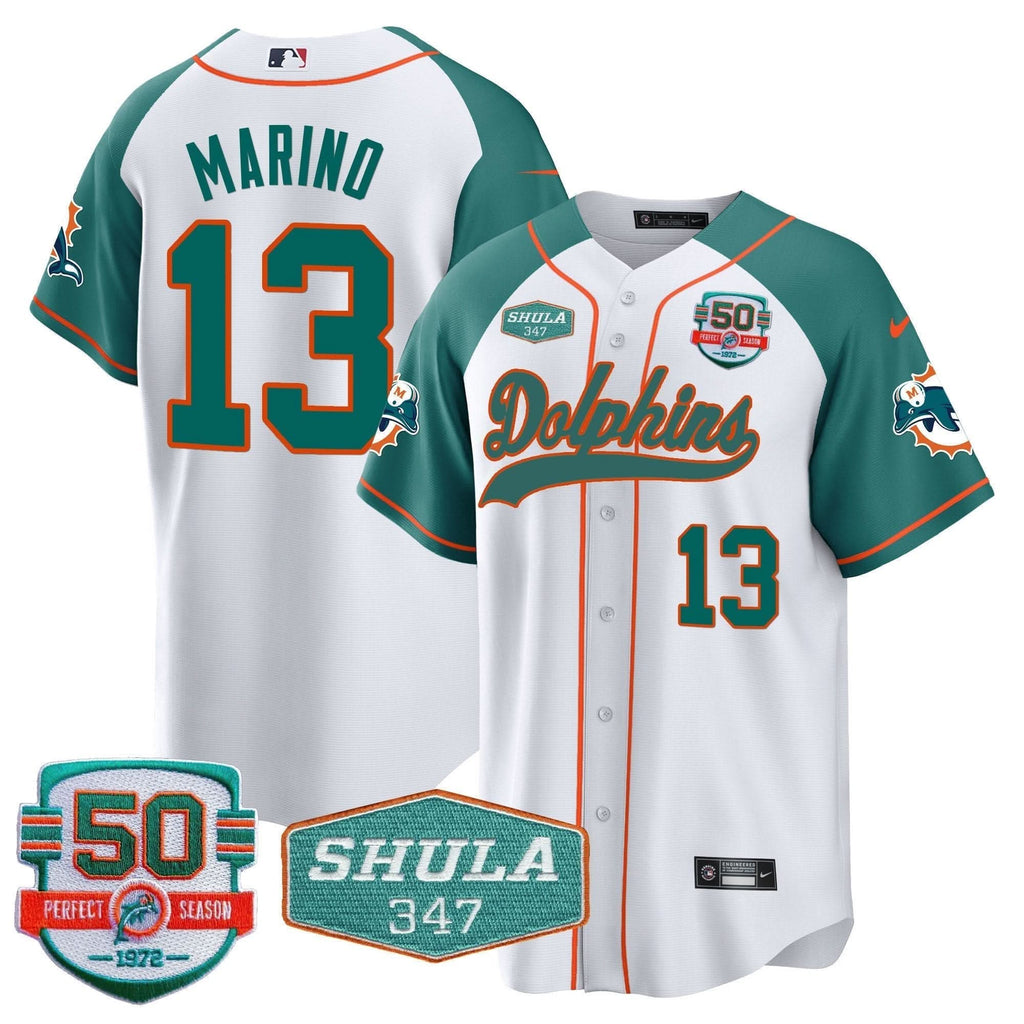 MIA 50th & Don Shula 347 Memorial Patch Baseball Jersey - All Stitched - image 96