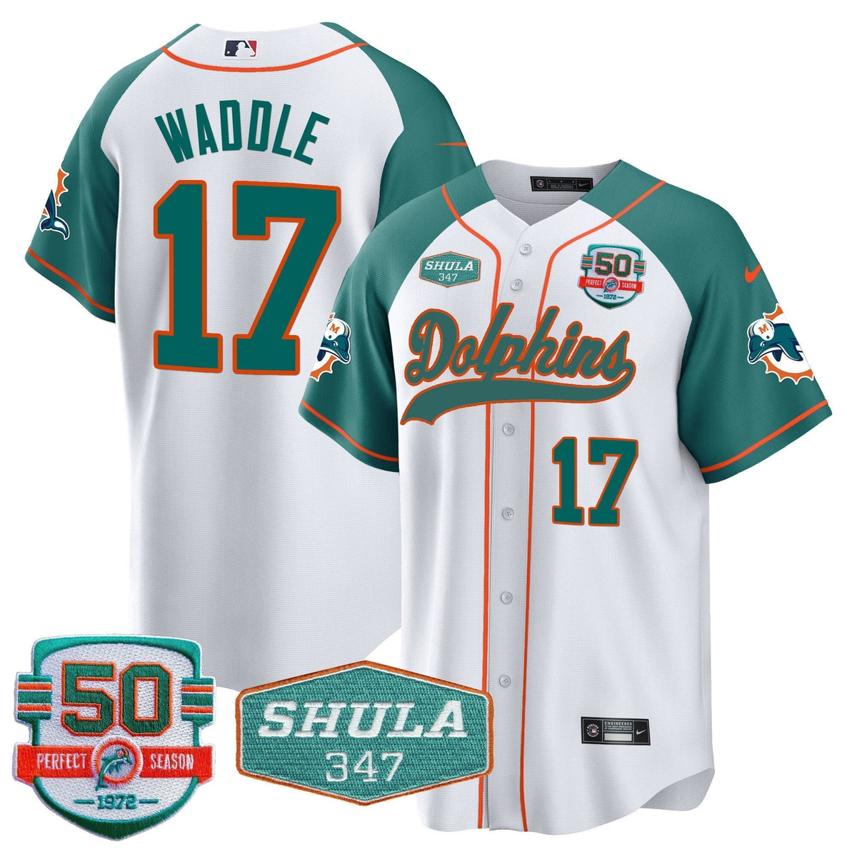 MIA 50th & Don Shula 347 Memorial Patch Baseball Jersey - All Stitched - image 44