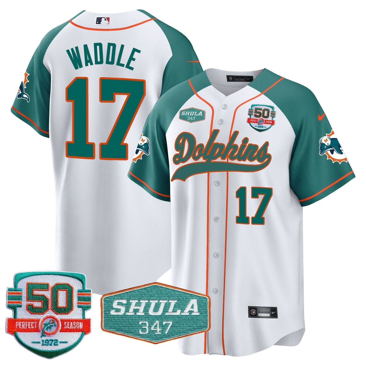 MIA 50th & Don Shula 347 Memorial Patch Baseball Jersey - All Stitched - image 93