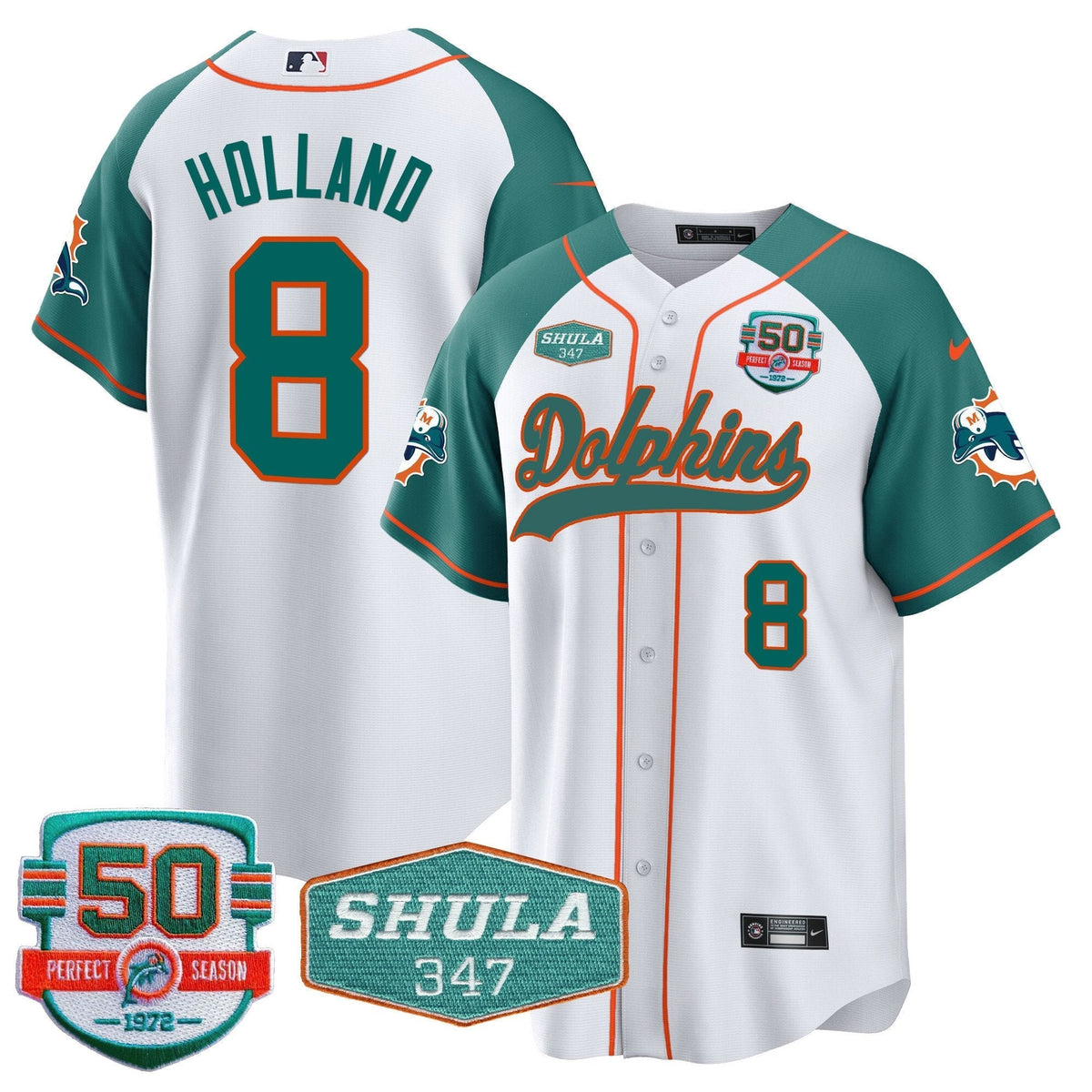 MIA 50th & Don Shula 347 Memorial Patch Baseball Jersey - All Stitched - image 46