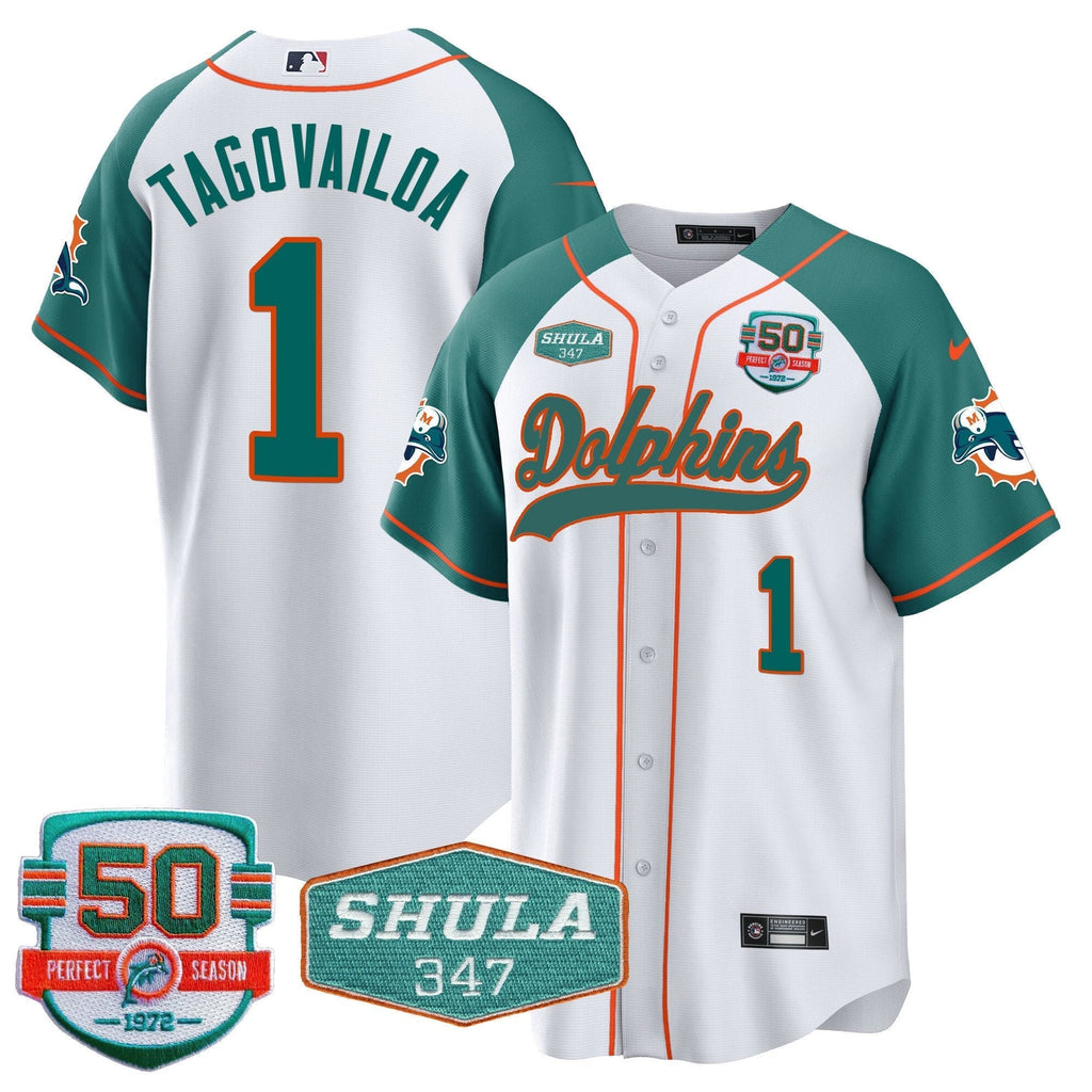 MIA 50th & Don Shula 347 Memorial Patch Baseball Jersey - All Stitched - image 43