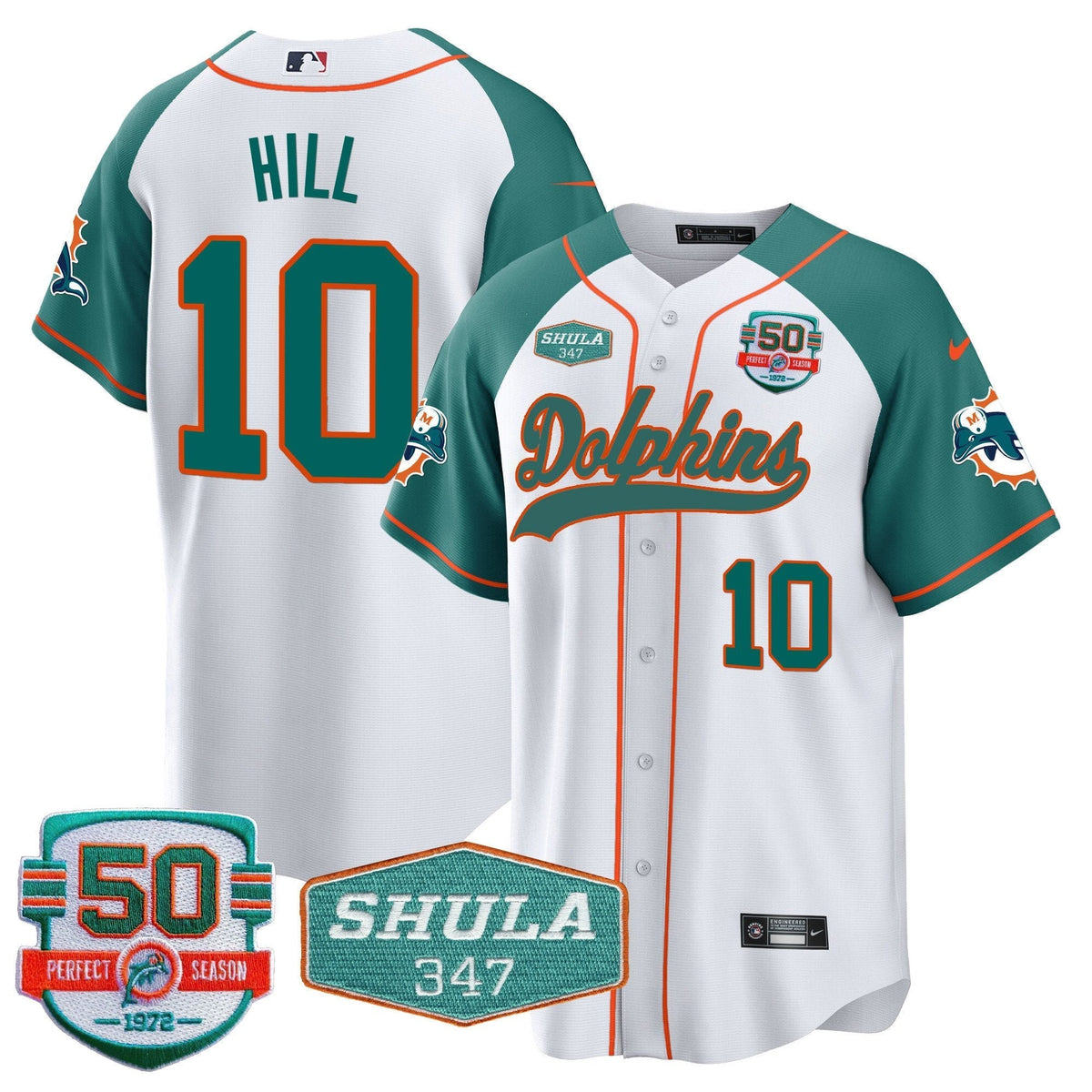 MIA 50th & Don Shula 347 Memorial Patch Baseball Jersey - All Stitched - image 45