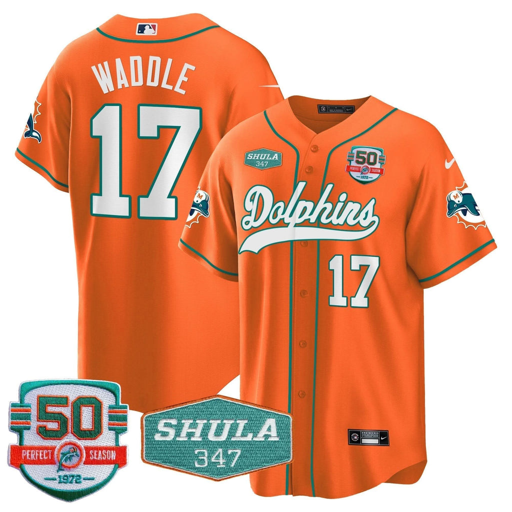 MIA 50th & Don Shula 347 Memorial Patch Baseball Jersey - All Stitched - image 85