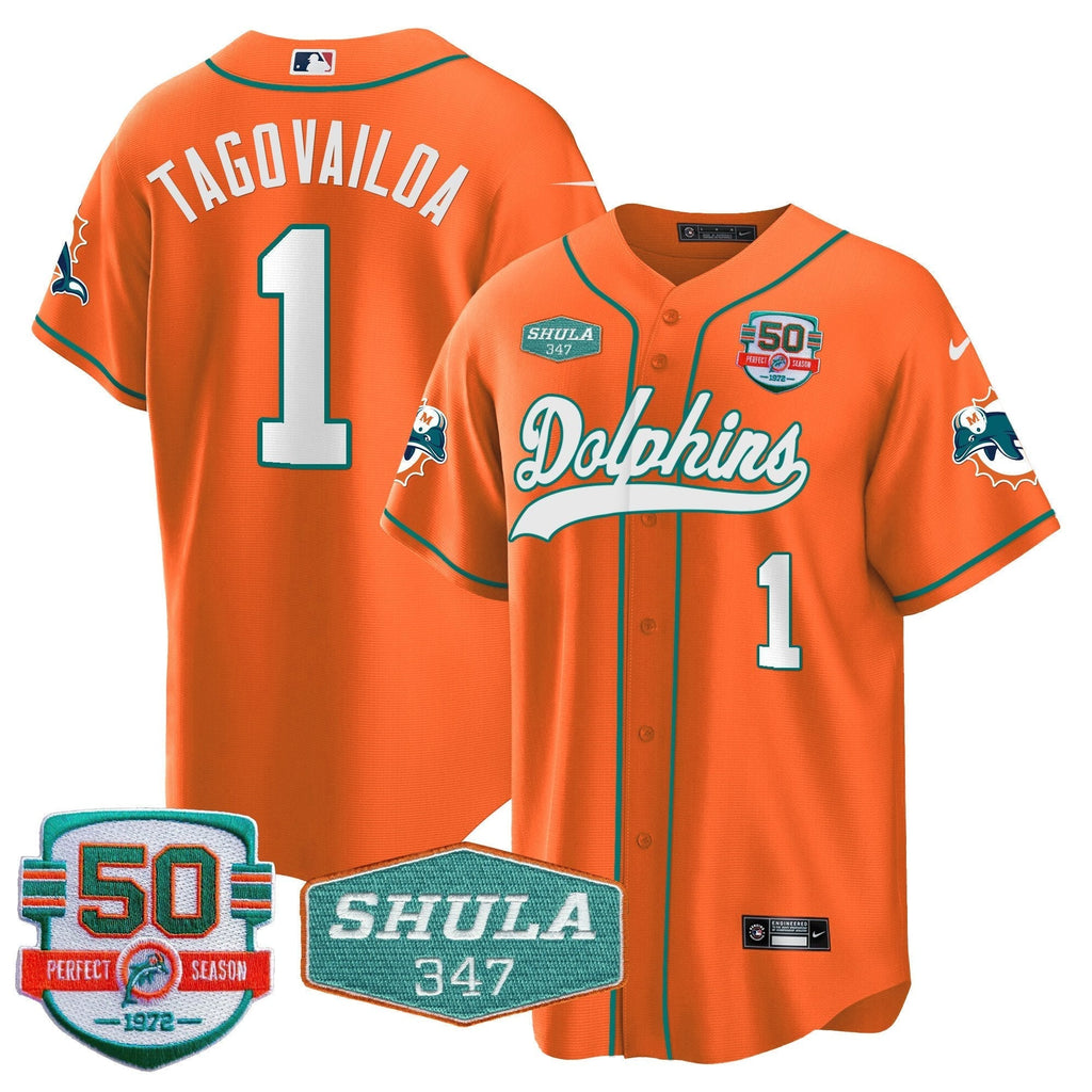 MIA 50th & Don Shula 347 Memorial Patch Baseball Jersey - All Stitched - image 36