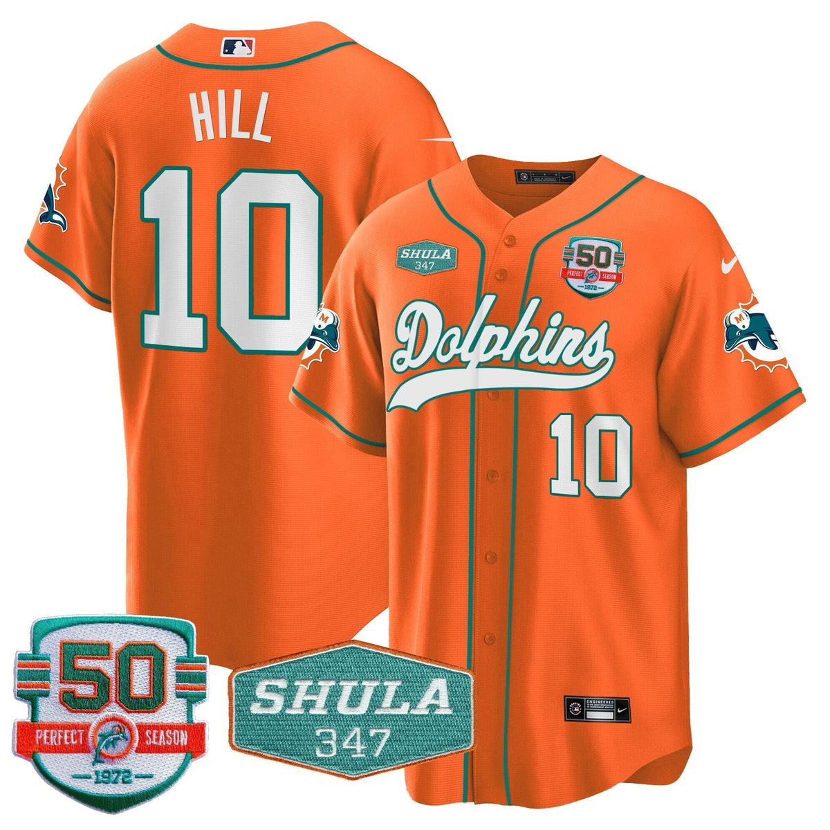MIA 50th & Don Shula 347 Memorial Patch Baseball Jersey - All Stitched - image 38
