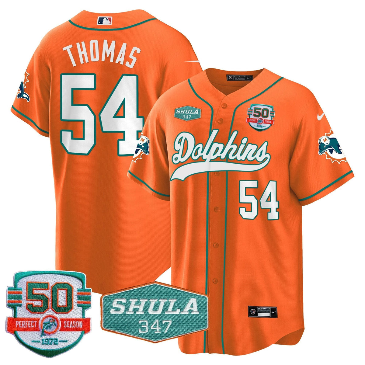 MIA 50th & Don Shula 347 Memorial Patch Baseball Jersey - All Stitched - image 41