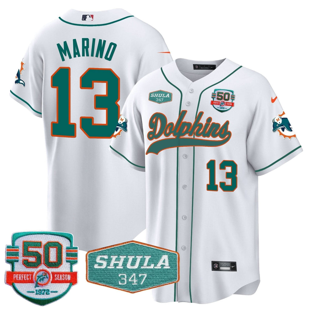 MIA 50th & Don Shula 347 Memorial Patch Baseball Jersey - All Stitched - image 71