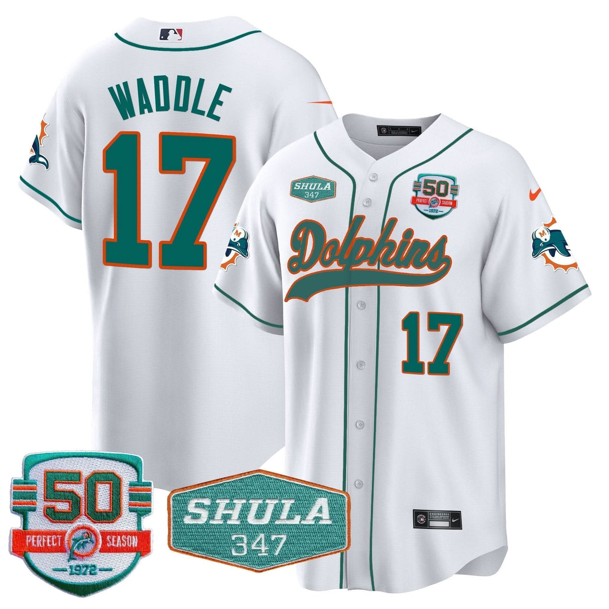 MIA 50th & Don Shula 347 Memorial Patch Baseball Jersey - All Stitched - image 67