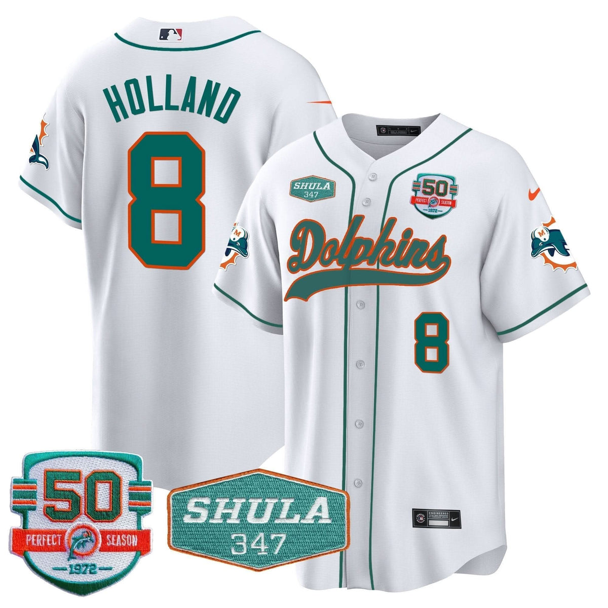 MIA 50th & Don Shula 347 Memorial Patch Baseball Jersey - All Stitched - image 70