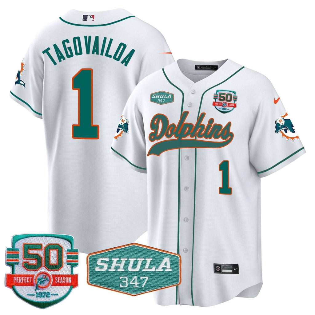 MIA 50th & Don Shula 347 Memorial Patch Baseball Jersey - All Stitched - image 66