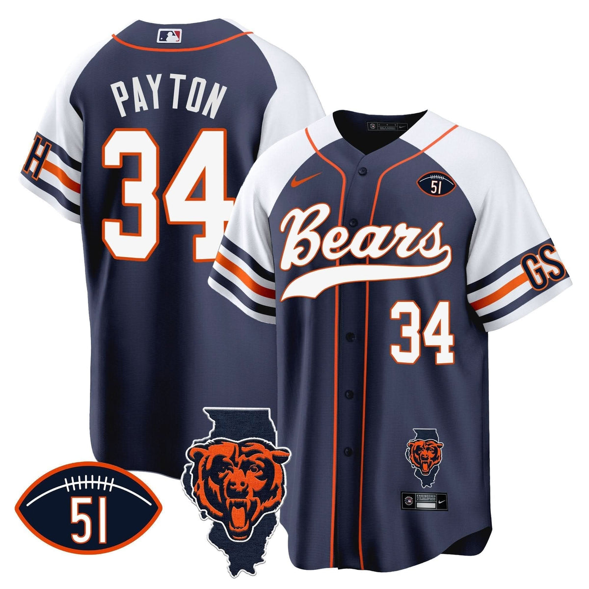 CHI Illinois Patch Baseball Jersey - All Stitched - image 46