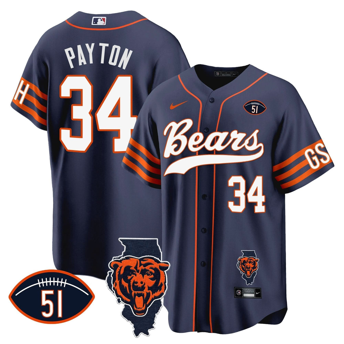 CHI Illinois Patch Baseball Jersey - All Stitched - image 12
