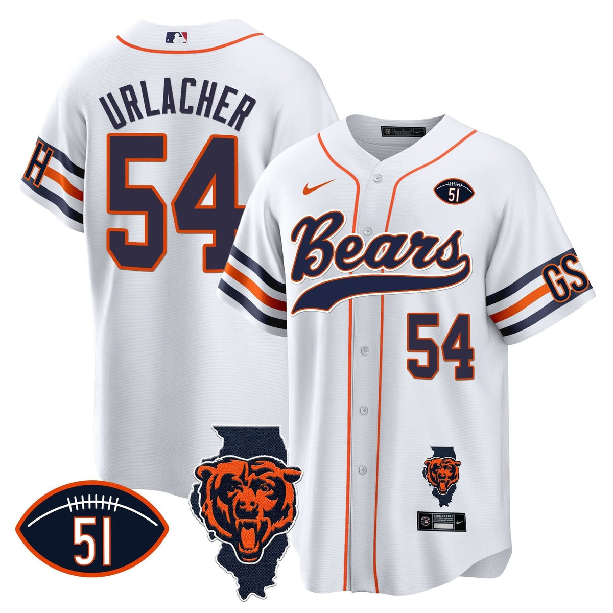 CHI Illinois Patch Baseball Jersey - All Stitched - image 16