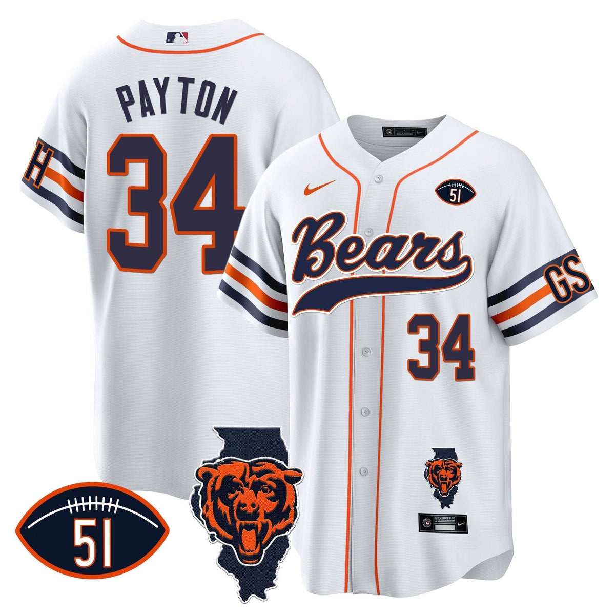 CHI Illinois Patch Baseball Jersey - All Stitched - image 19