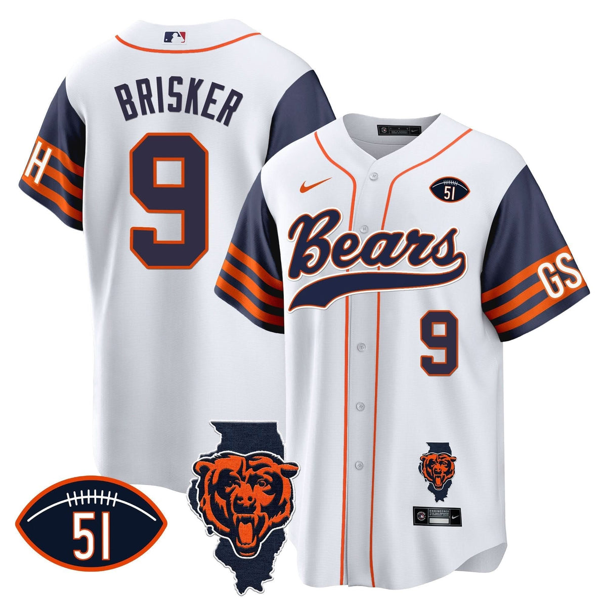 CHI Illinois Patch Baseball Jersey - All Stitched - image 32