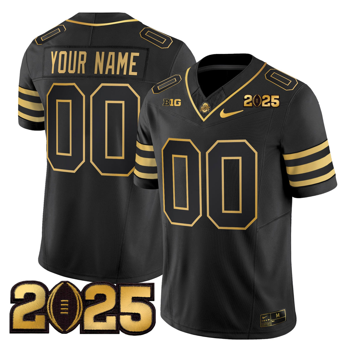Ohio State Buckeyes 'Heritage Stripe' CFP Final Patch Gold Vapor Limited Custom Jersey - All Stitched - image 3