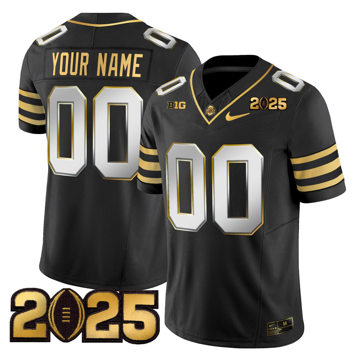 Ohio State Buckeyes 'Heritage Stripe' CFP Final Patch Gold Vapor Limited Custom Jersey - All Stitched - image 4