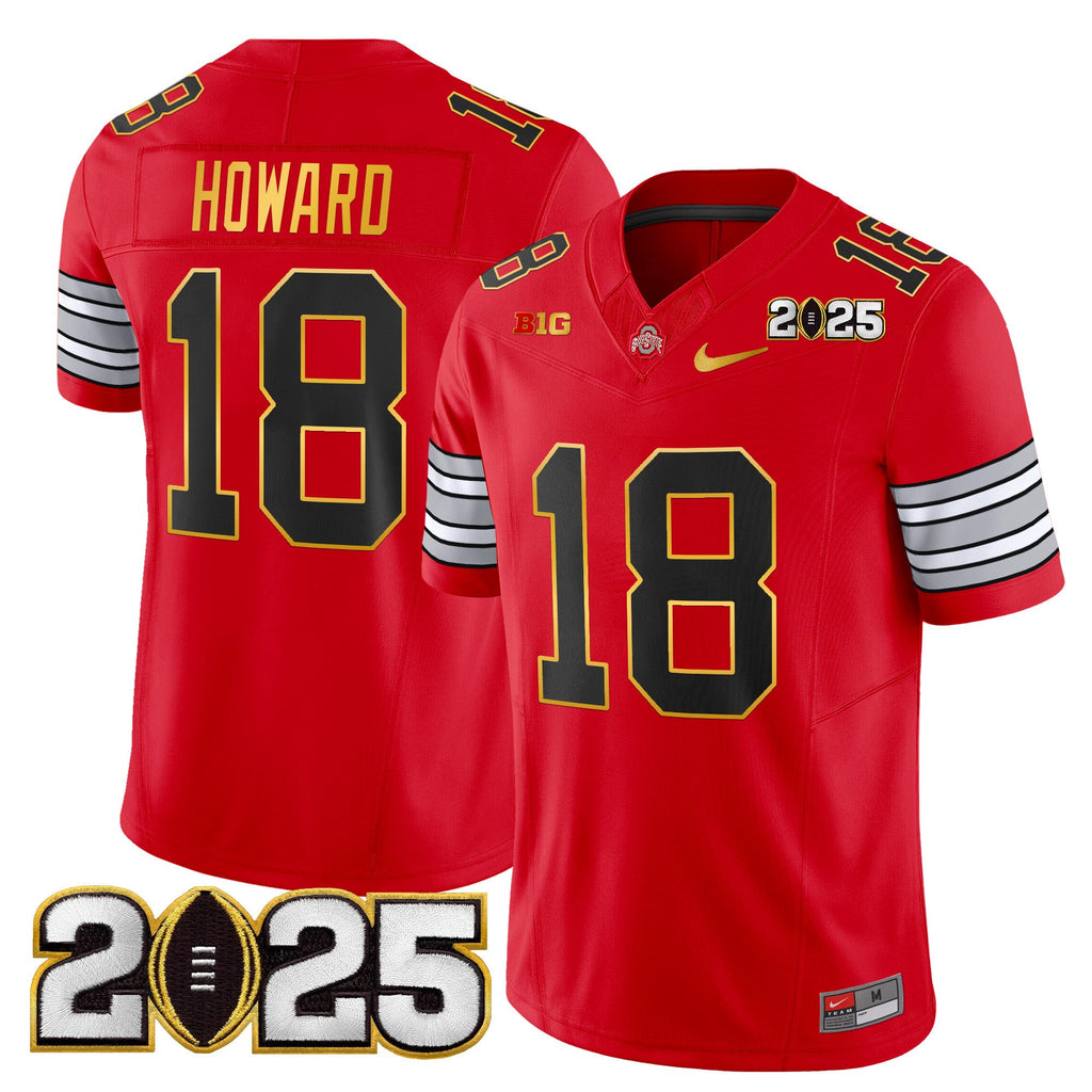 Men's Ohio State Buckeyes 'Heritage Stripe' 2025 CFP Final Patch Gold Trim Vapor Limited Jersey - All Stitched - image 13