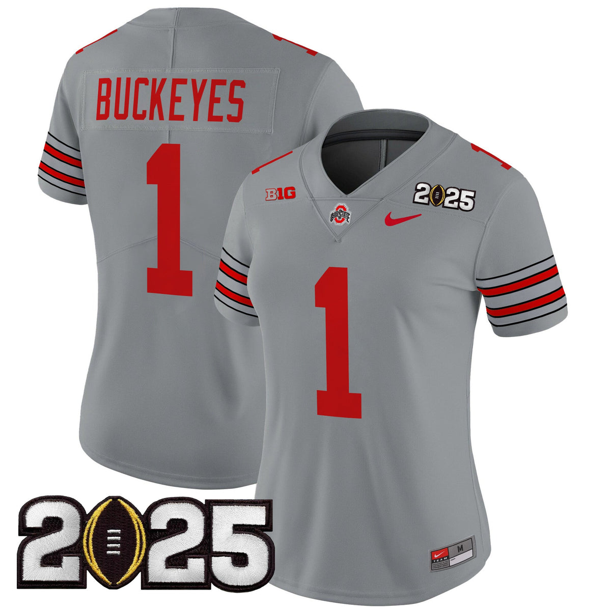 Women's Ohio State Buckeyes 'Heritage Stripe' 2025 CFP Final Patch Vapor Limited Jersey - All Stitched - image 24