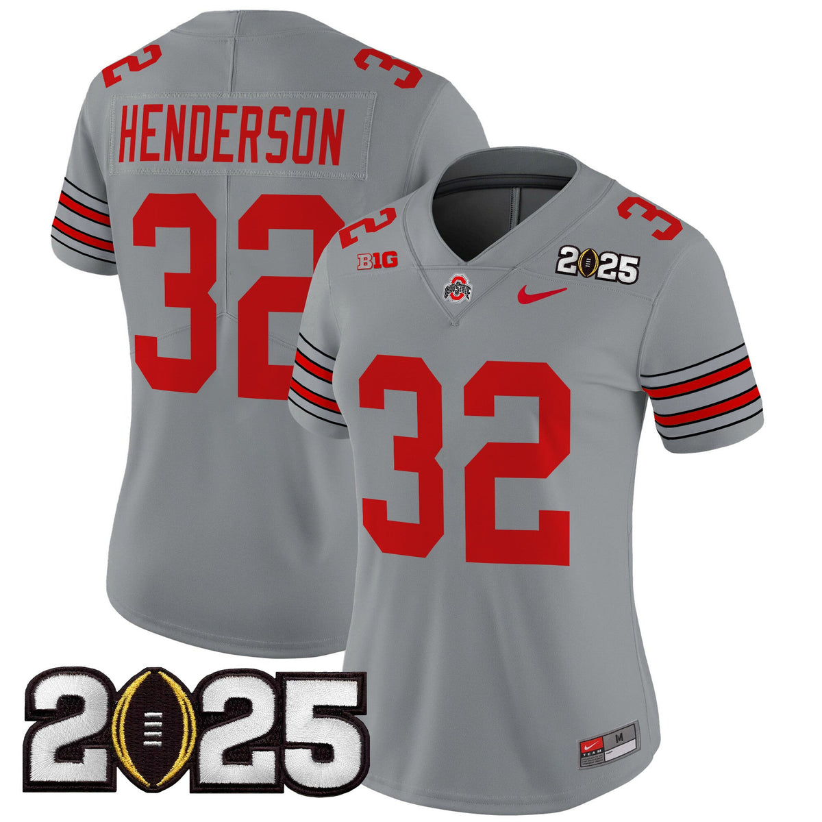 Women's Ohio State Buckeyes 'Heritage Stripe' 2025 CFP Final Patch Vapor Limited Jersey - All Stitched - image 26