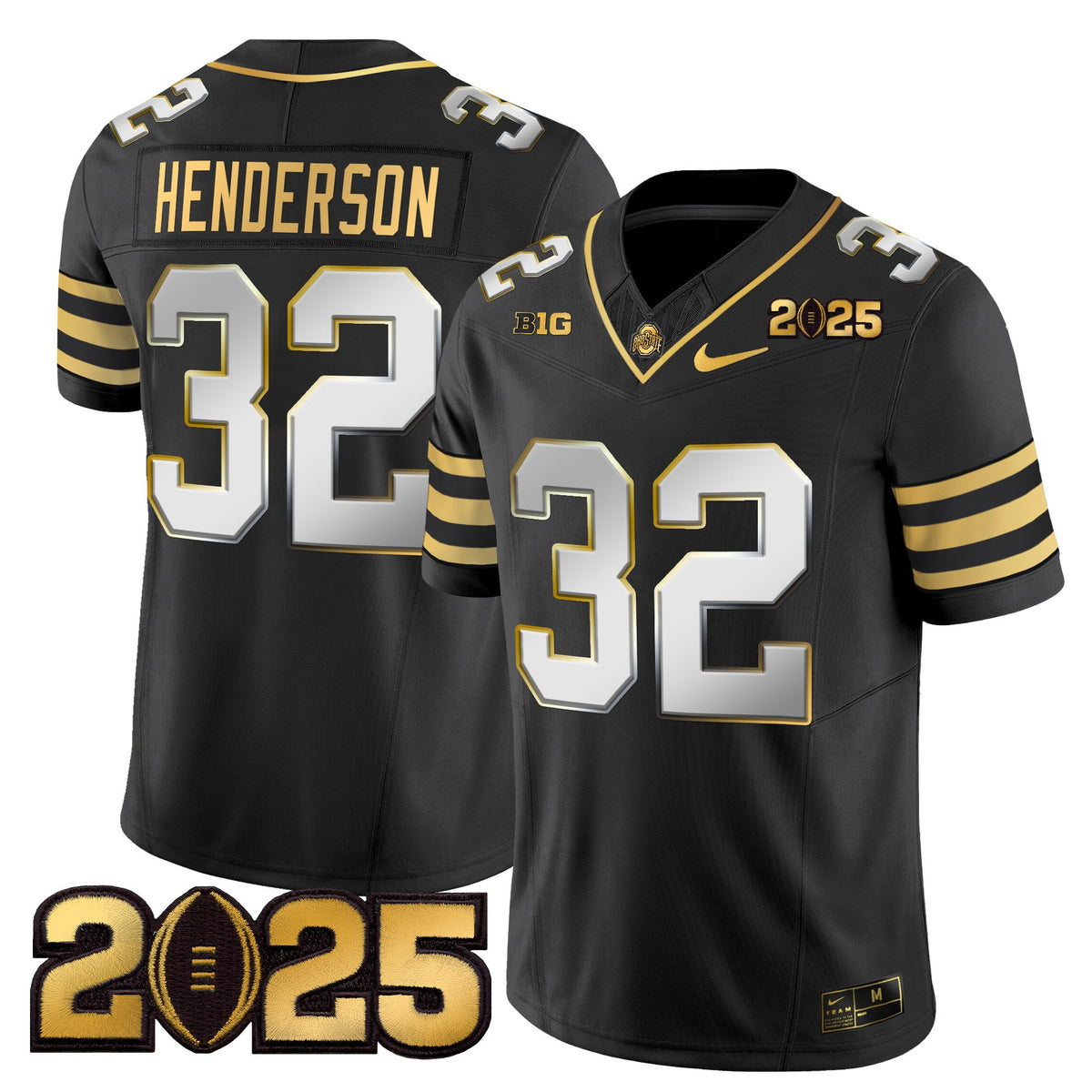 Men's Ohio State Buckeyes 'Heritage Stripe' CFP Final Patch Gold Vapor Limited Jersey - All Stitched - image 37
