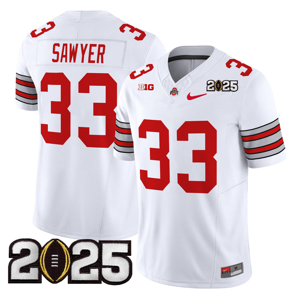 Men's Ohio State Buckeyes 'Heritage Stripe' 2025 CFP Final Patch Vapor Limited Jersey - All Stitched - image 2