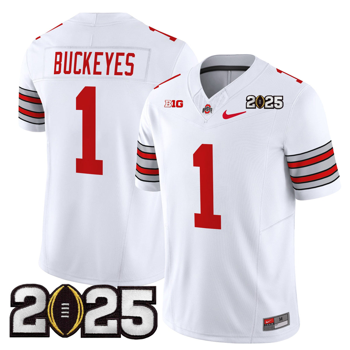 Men's Ohio State Buckeyes 'Heritage Stripe' 2025 CFP Final Patch Vapor Limited Jersey - All Stitched - image 5