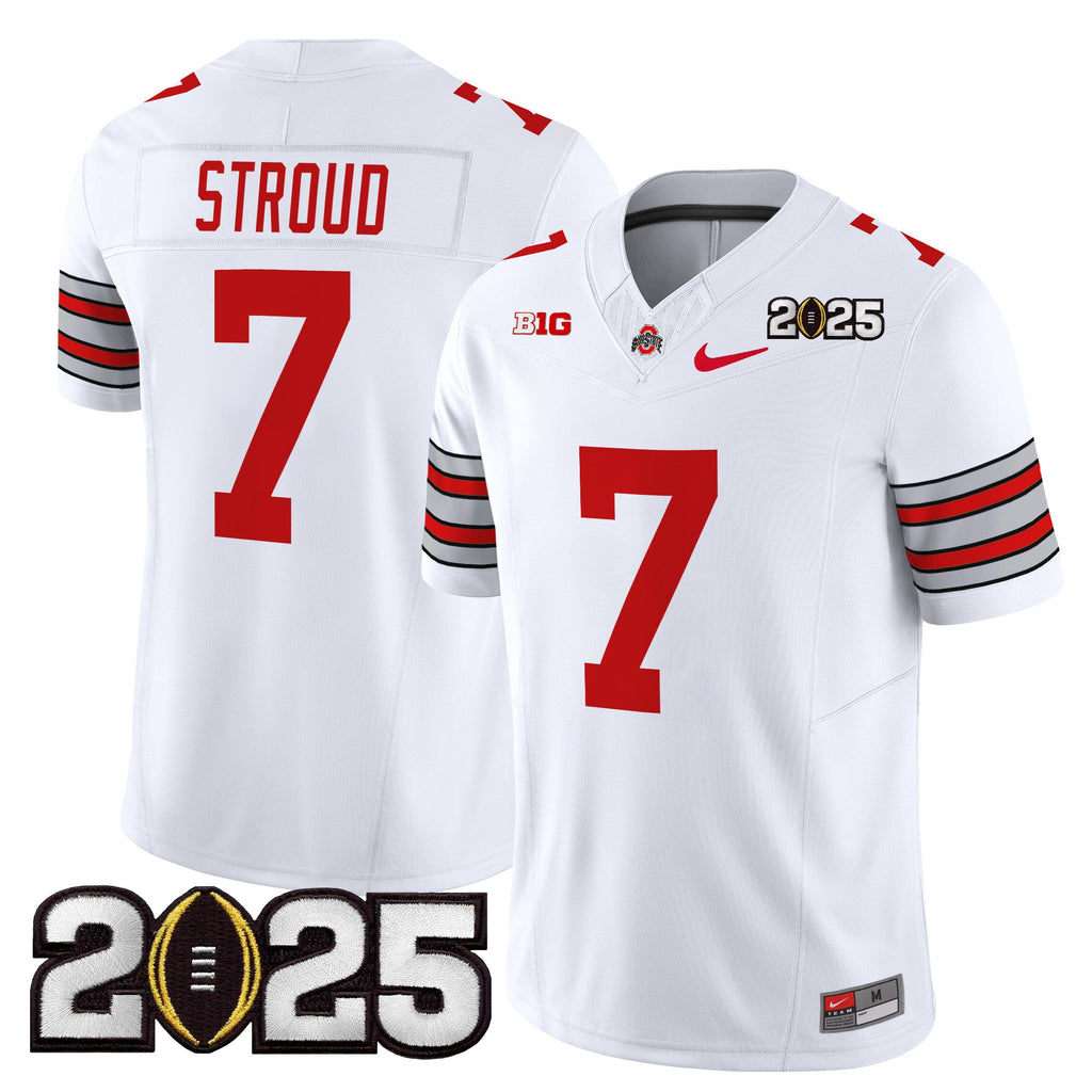 Men's Ohio State Buckeyes 'Heritage Stripe' 2025 CFP Final Patch Vapor Limited Jersey - All Stitched - image 6
